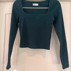 Hollister Dark Teal Square Neck Blouse